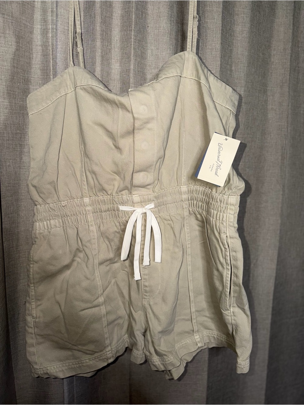 Universal Thread Beige Tie-Waist Romper